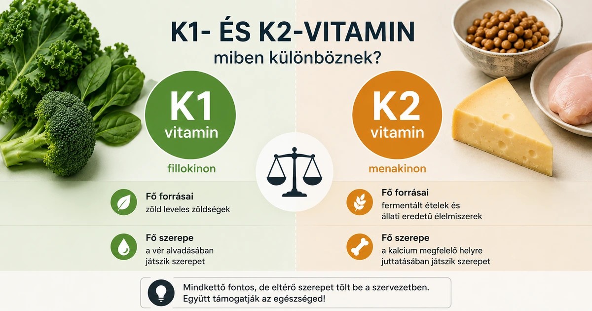 K1- és K2-vitamin: miben különböznek?