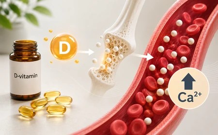 A túlzott D-vitamin-bevitel és a megemelkedő kalciumszint kapcsolatának szemléltetése