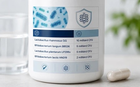 Probiotikum címke példája törzsnévvel és CFU-értékkel