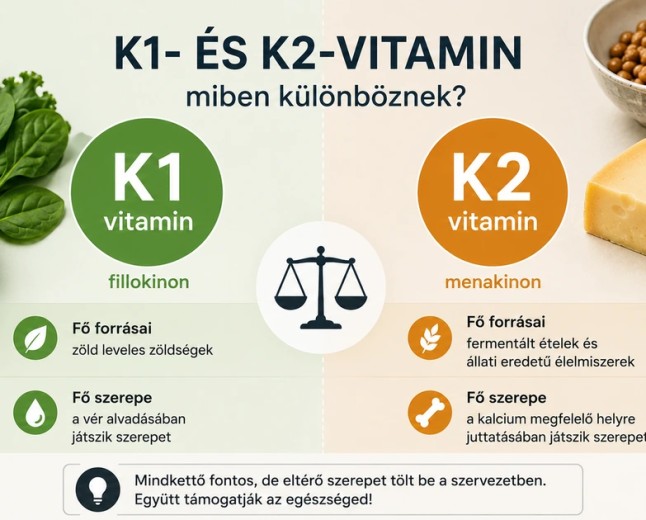 K1- és K2-vitamin: miben különböznek?
